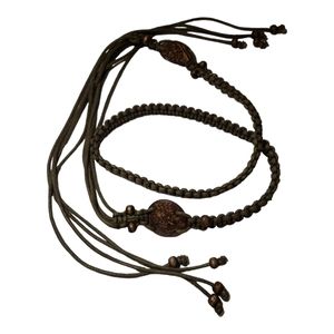 BELT OS GREEN MACRAME BOHEMIAN TIE BELT